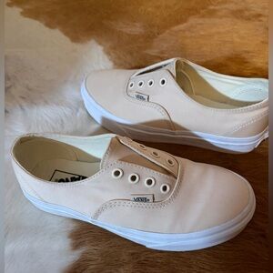 Vans Off-White Canvas Slip-Ons